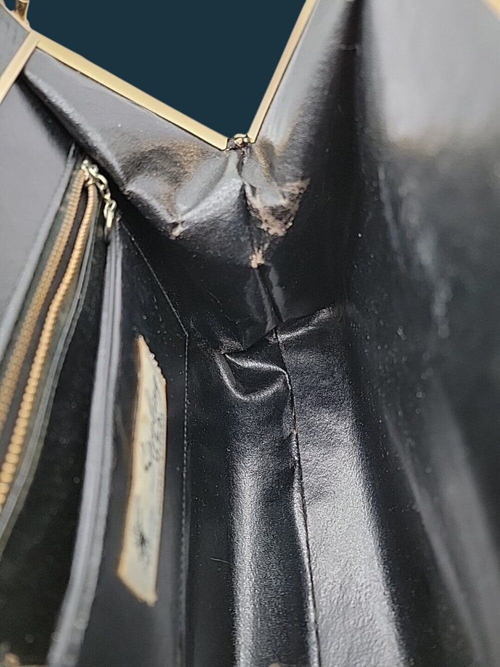 Vintage Sterling USA Black Genuine Lizard Skin Handbag Mid Century Frame Purse - Picture 11 of 16
